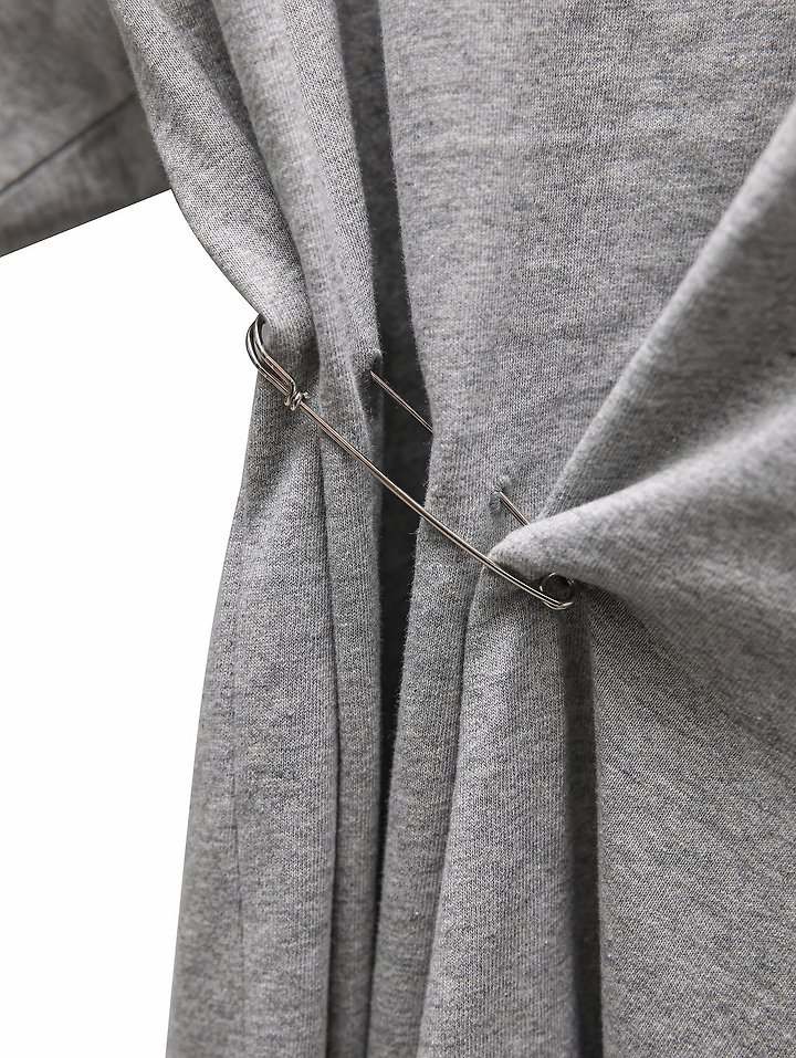 Paper Moon - Korean Women Fashion - #momslook - Pleated Pinch Pin Detail Oversized Shoulder Padded Tee - 10