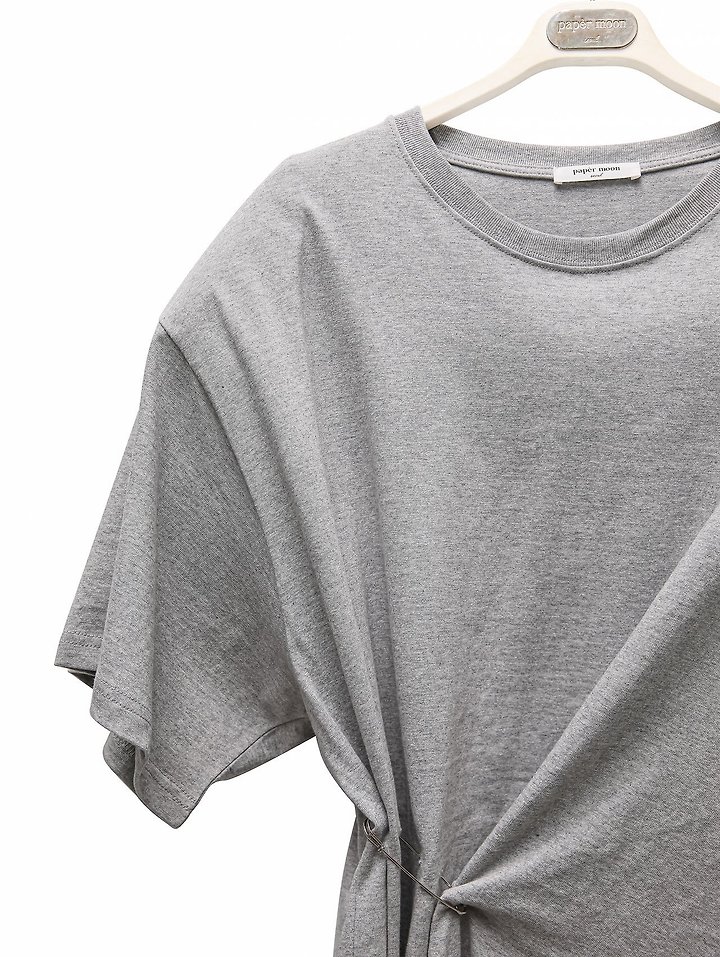 Paper Moon - Korean Women Fashion - #momslook - Pleated Pinch Pin Detail Oversized Shoulder Padded Tee - 8