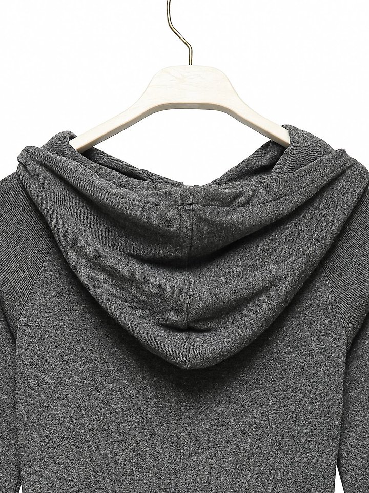 Paper Moon - Korean Women Fashion - #momslook - Finger Hole Sleeve Button Point Jersey Hoodie - 10