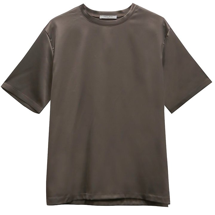 Paper Moon - Korean Women Fashion - #momslook - Classic Silky Satin Short Sleeve Top - 3