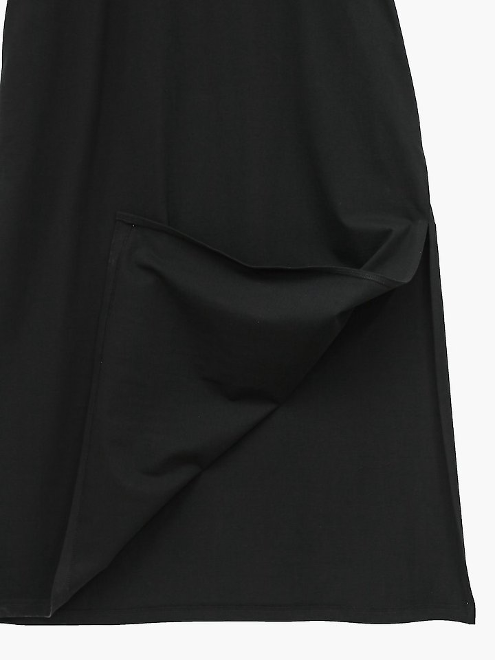 Paper Moon - Korean Women Fashion - #momslook - One-Side Slit Detail Oversized Maxi One-piece - 12