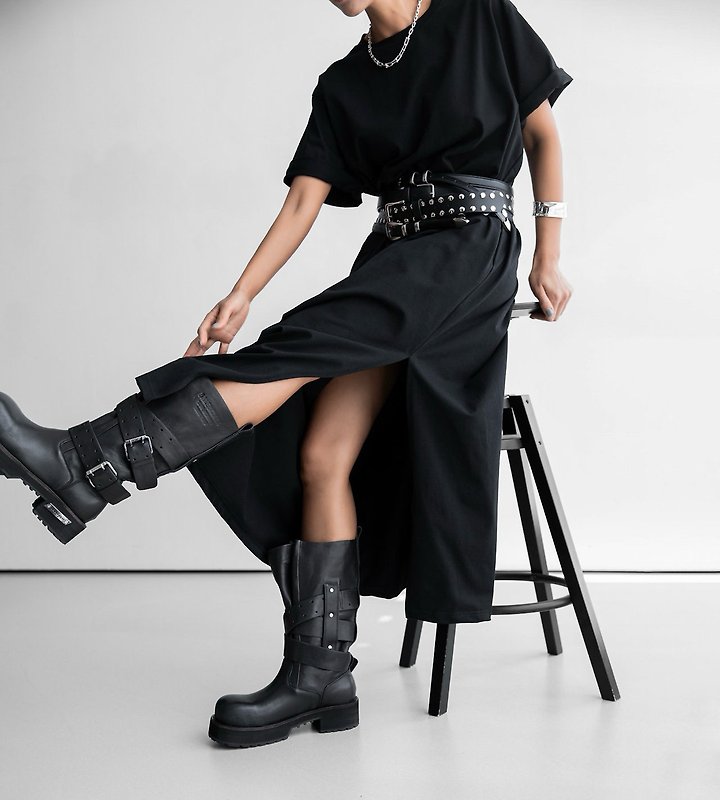 Paper Moon - Korean Women Fashion - #momslook - One-Side Slit Detail Oversized Maxi One-piece - 2