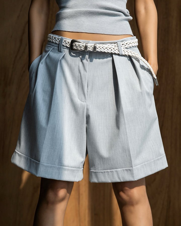 Paper Moon - Korean Women Fashion - #momslook - Essential Tailored Cuff Shorts - 5