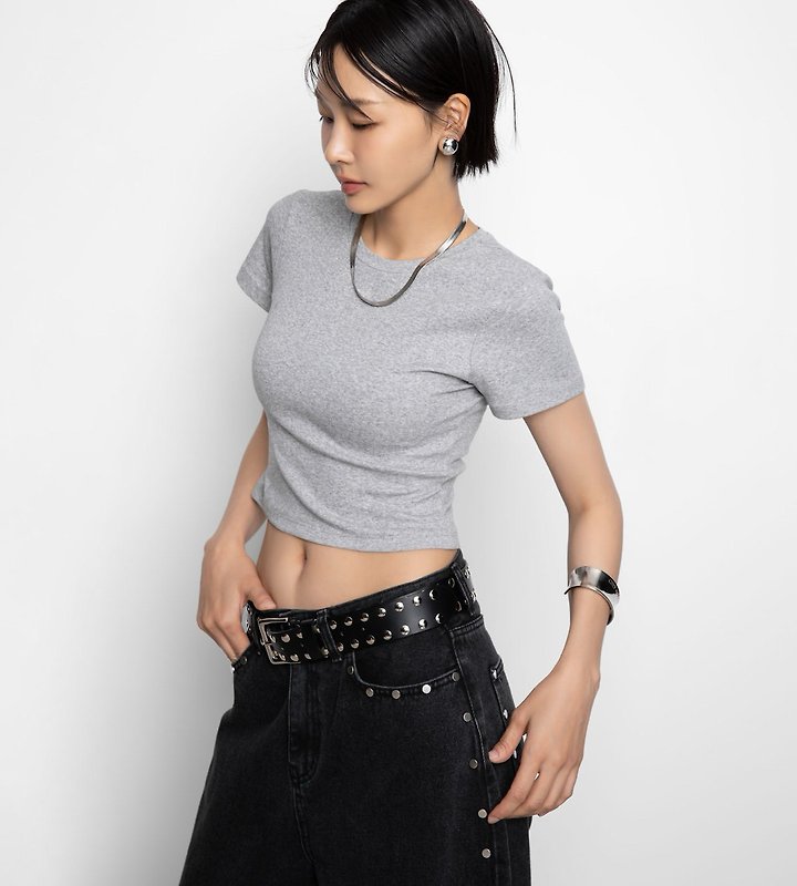 Paper Moon - Korean Women Fashion - #momslook - Essential Crop Tee