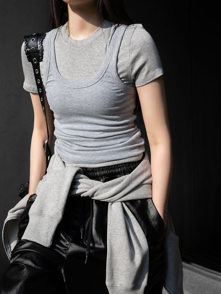 Paper Moon - Korean Women Fashion - #momslook - Sleeveless Rib Jersey Tank Top - 3
