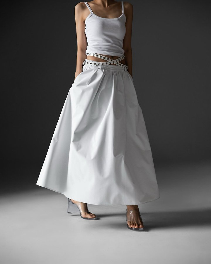 Paper Moon - Korean Women Fashion - #momslook - Crispy A-Line Full Maxi Flare Skirt