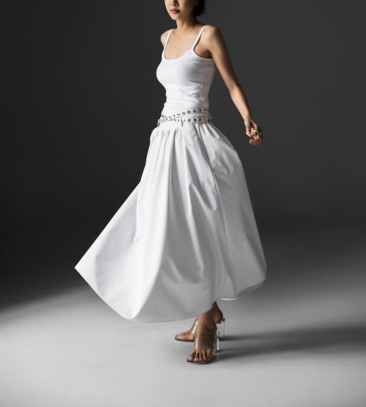 Paper Moon - Korean Women Fashion - #momslook - Crispy A-Line Full Maxi Flare Skirt - 3