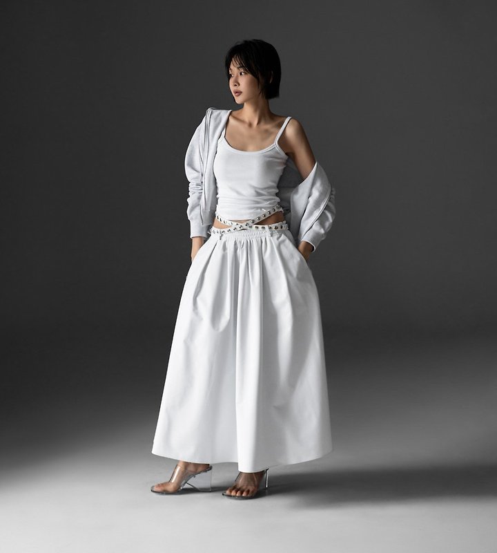 Paper Moon - Korean Women Fashion - #momslook - Crispy A-Line Full Maxi Flare Skirt - 7