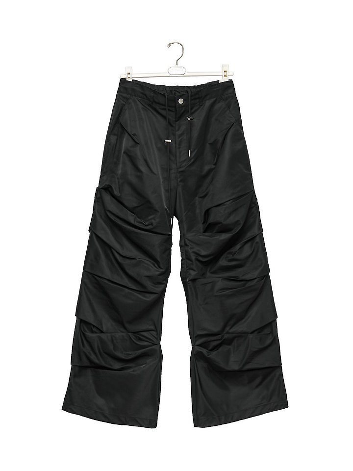 Paper Moon - Korean Women Fashion - #momslook - Luxe Shirring Crinkle Track Wide Pants - 7