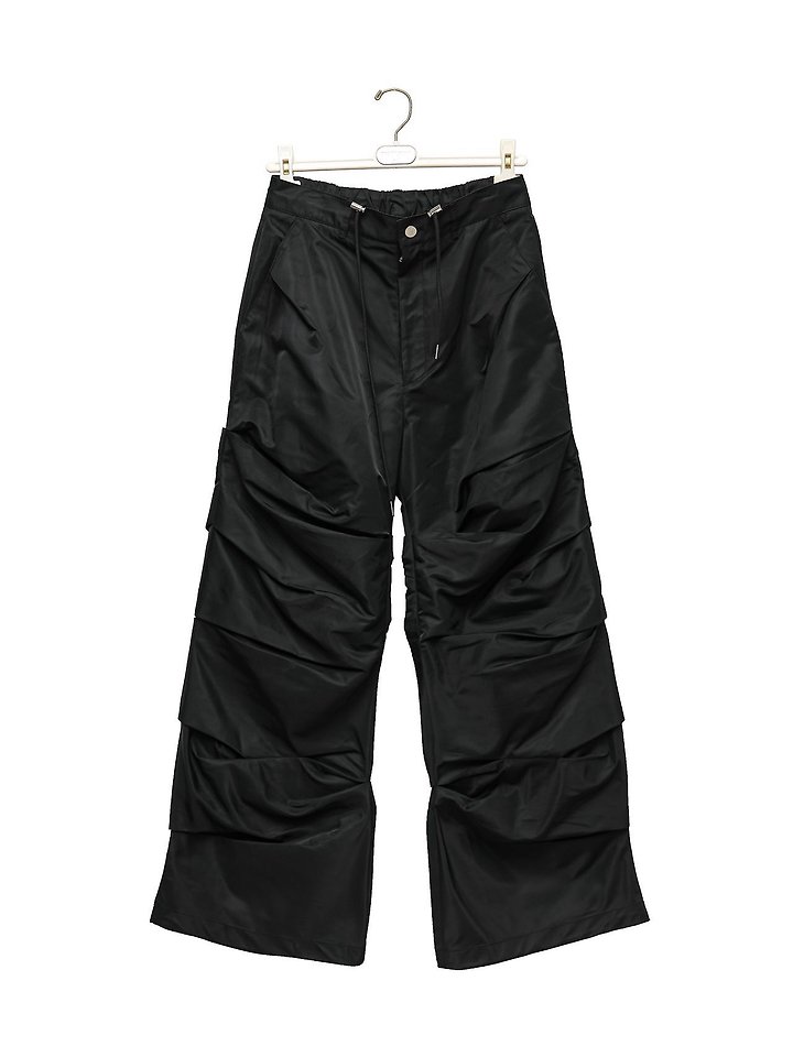 Paper Moon - Korean Women Fashion - #momslook - Luxe Shirring Crinkle Track Wide Pants - 9