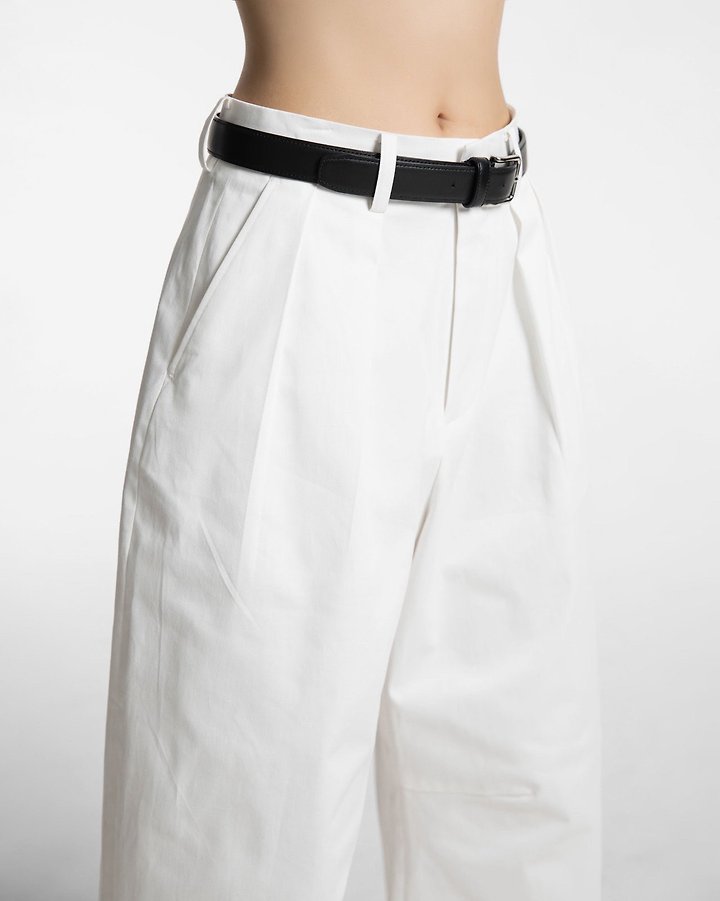 Paper Moon - Korean Women Fashion - #momslook - Curve Volume Wide Chino Pants - 5