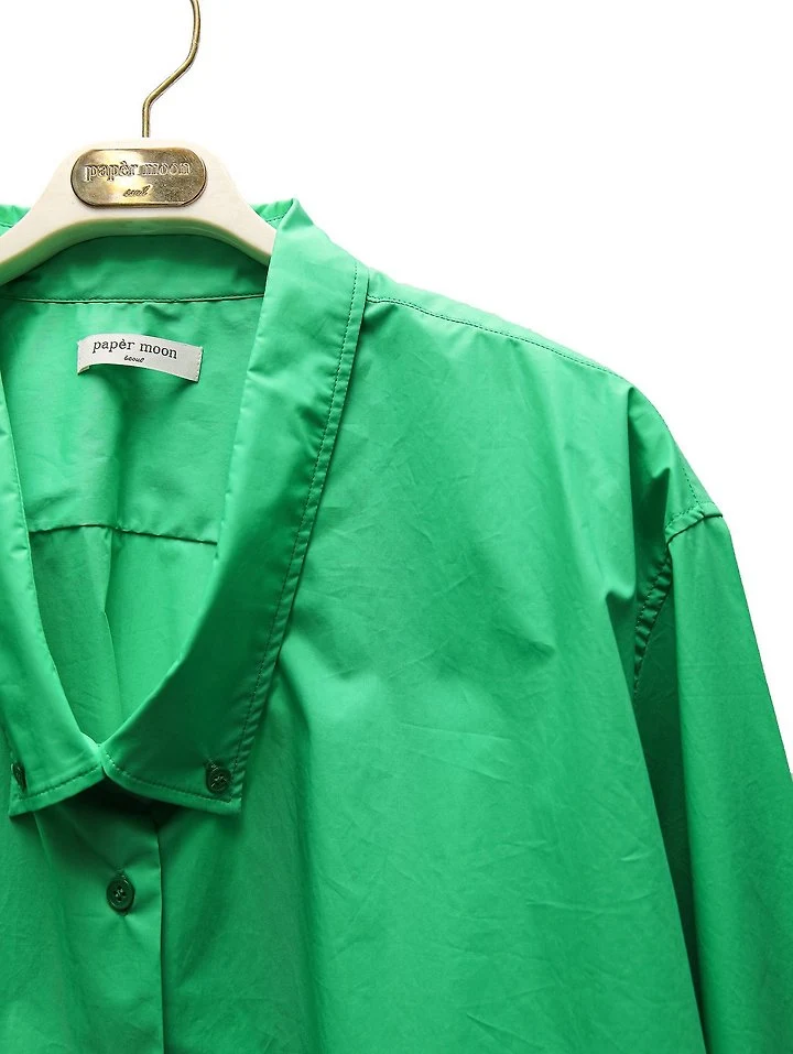 Paper Moon - Korean Women Fashion - #momslook - Low Collar Point Paper Button-Down Shirt - 8