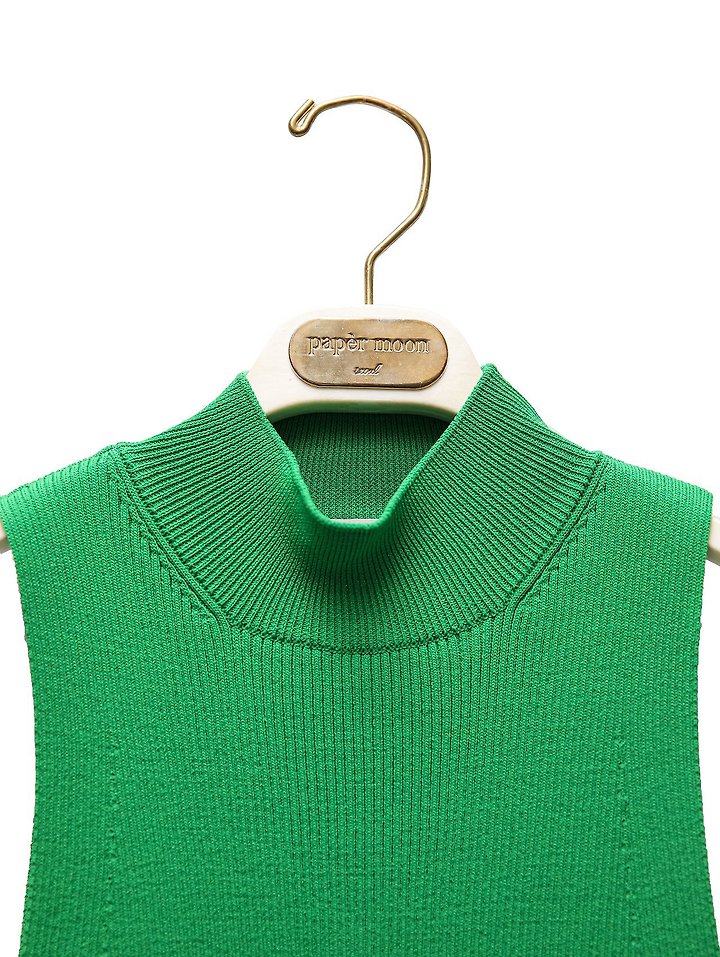 Paper Moon - Korean Women Fashion - #momslook - High Neck Rib Sleeveless Crop Knit Top - 8