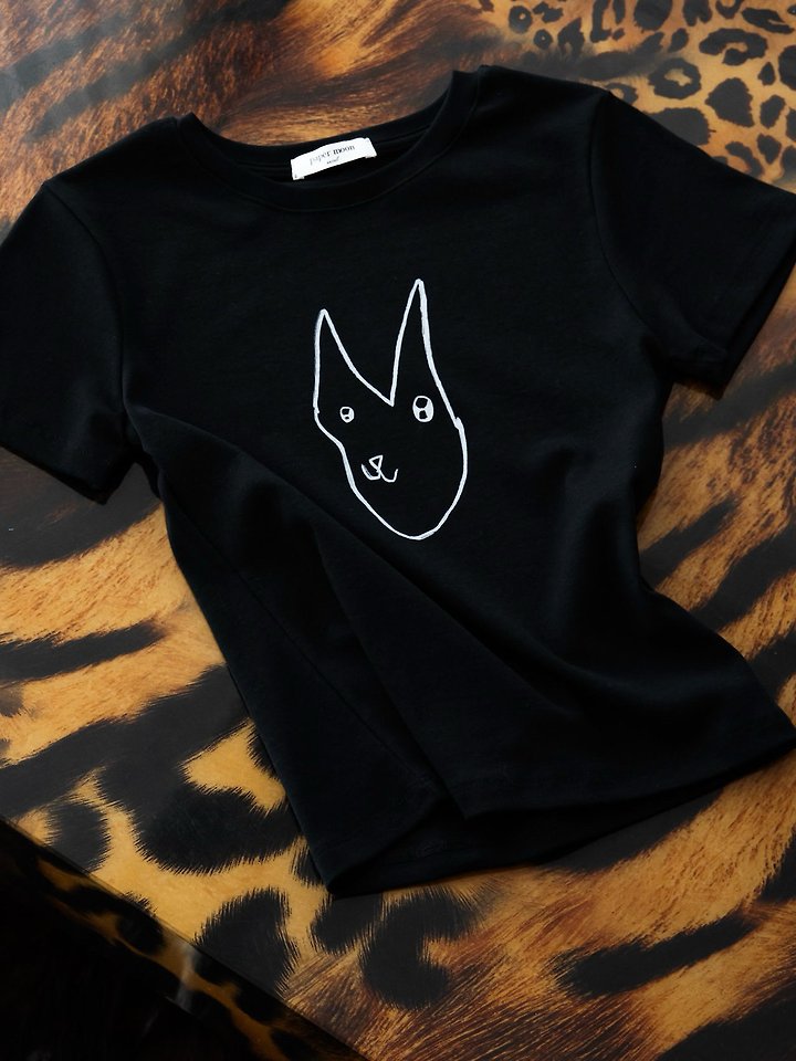 Paper Moon - Korean Women Fashion - #womensfashion - Little Bunny Crop Tee - 4