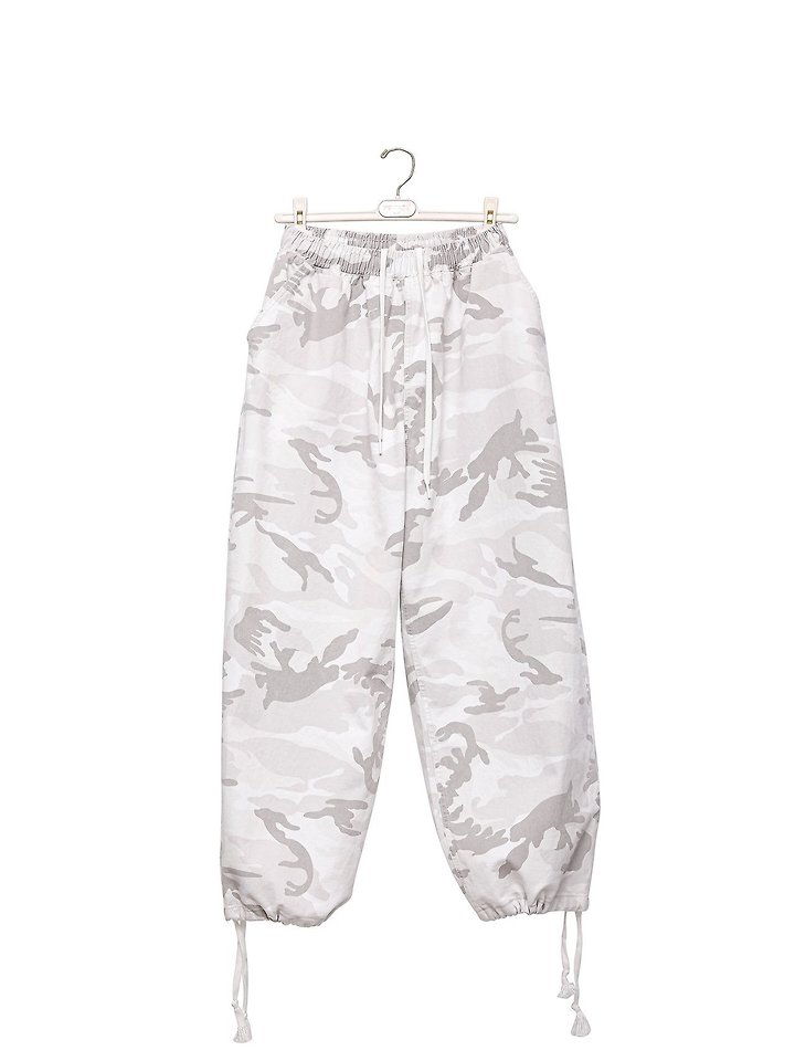 Paper Moon - Korean Women Fashion - #momslook - Camouflage Cotton Banded Maxi Wide Trousers - 7