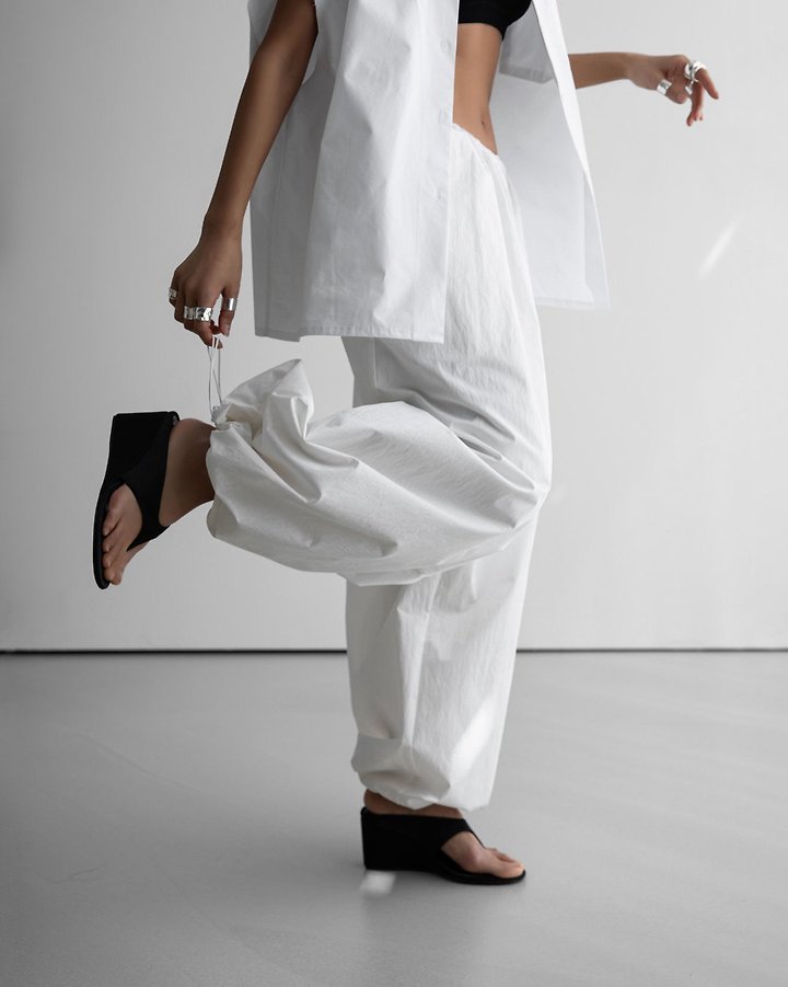Paper Moon - Korean Women Fashion - #womensfashion - Cotton Balloon Wide Trousers - 4