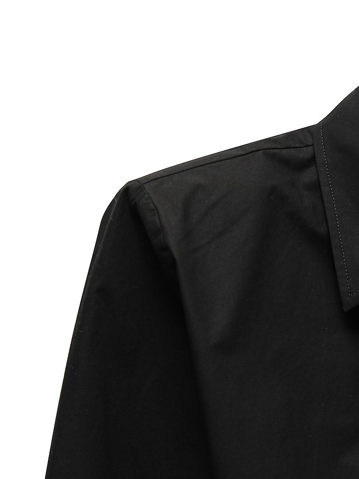 Paper Moon - Korean Women Fashion - #momslook - Classic Shoulder Pad Crop Button-Down Shirt - 10