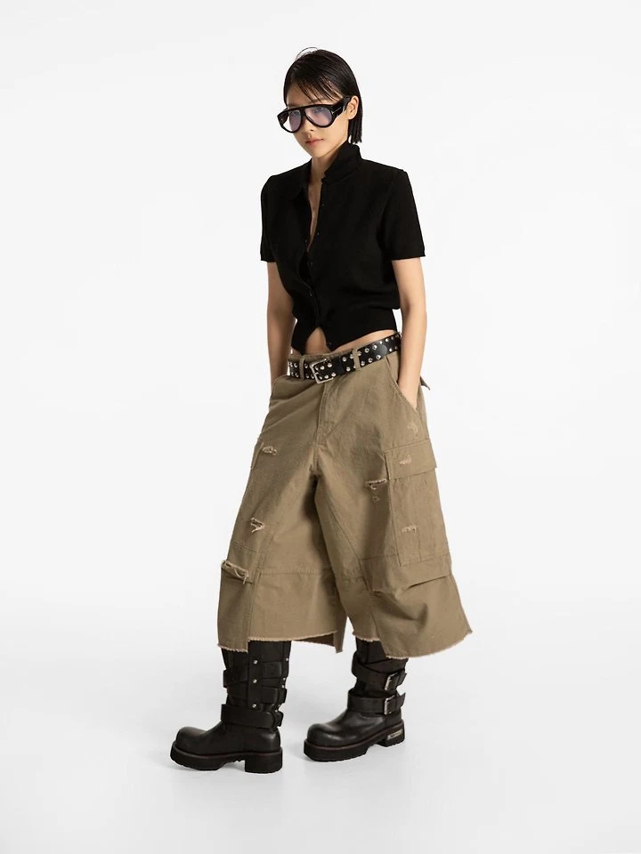 Paper Moon - Korean Women Fashion - #momslook - Collar Short Sleeve Button Cardigan - 7
