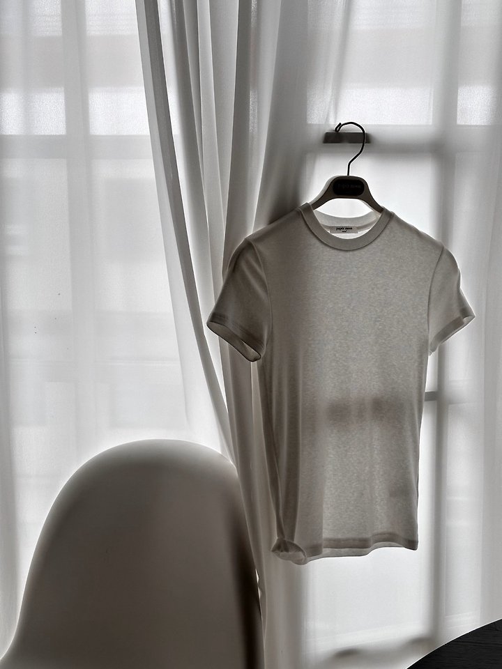 Paper Moon - Korean Women Fashion - #momslook - Ribbed Slim Crewneck Basic Tee - 5