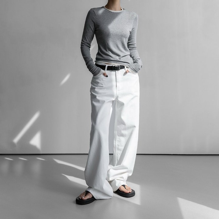 Paper Moon - Korean Women Fashion - #momslook - Layered Detail Ribbed Long Sleeve Tee - 2