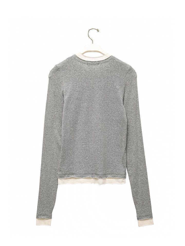 Paper Moon - Korean Women Fashion - #momslook - Layered Detail Ribbed Long Sleeve Tee - 6