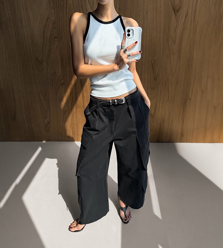 Paper Moon - Korean Women Fashion - #momslook - Structured Double Cargo Pants - 3