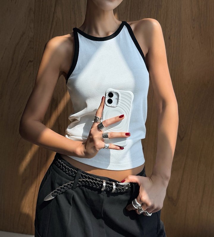 Paper Moon - Korean Women Fashion - #momslook - Halter Neck Sleeveless Tank Top - 2