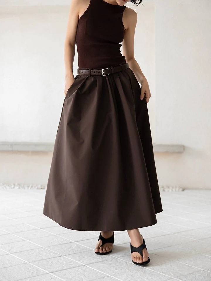 Paper Moon - Korean Women Fashion - #momslook - Crispy A-Line Full Maxi Flare Skirt - 5