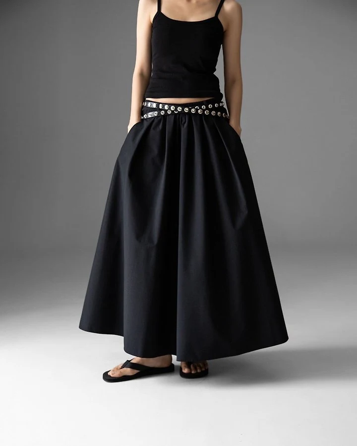 Paper Moon - Korean Women Fashion - #momslook - Crispy A-Line Full Maxi Flare Skirt - 7