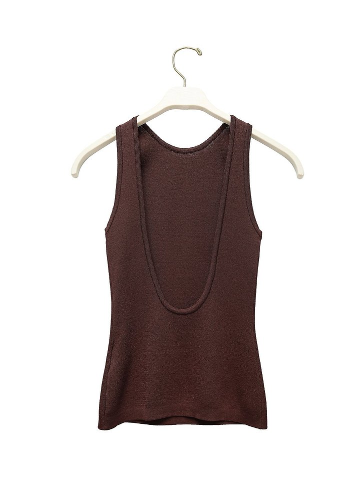 Paper Moon - Korean Women Fashion - #momslook - Classic Backless Detail Sleeveless Knit Top - 9