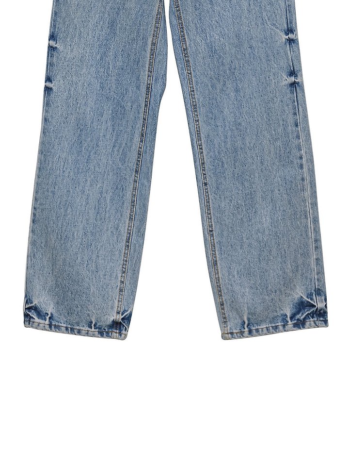 Paper Moon - Korean Women Fashion - #momslook - Classic Domingo Detail Straight Denim Pants - 7