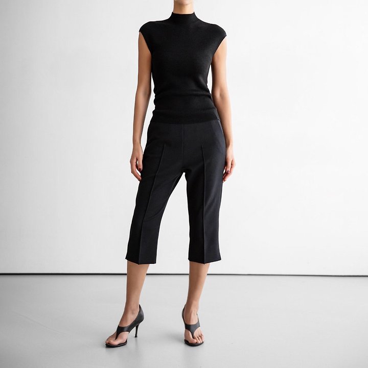 Paper Moon - Korean Women Fashion - #womensfashion - Crease Line Slit Midi Pants - 4