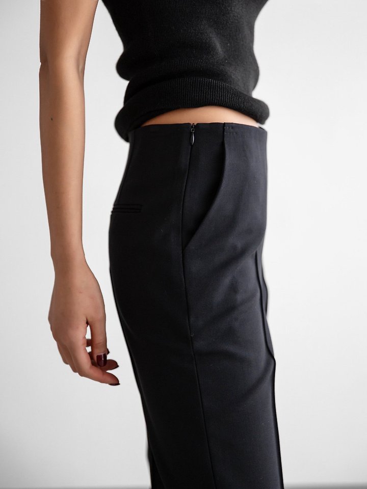 Paper Moon - Korean Women Fashion - #momslook - Crease Line Slit Midi Pants - 5