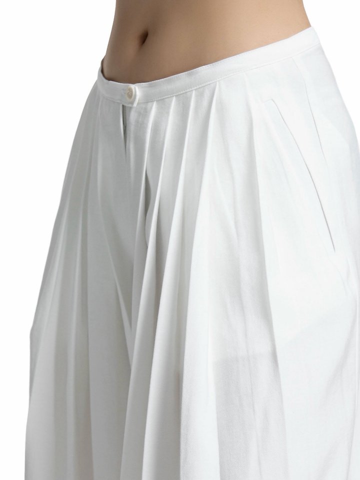 Paper Moon - Korean Women Fashion - #momslook - Bamboo Pleated Pintuck Wide Trousers - 4