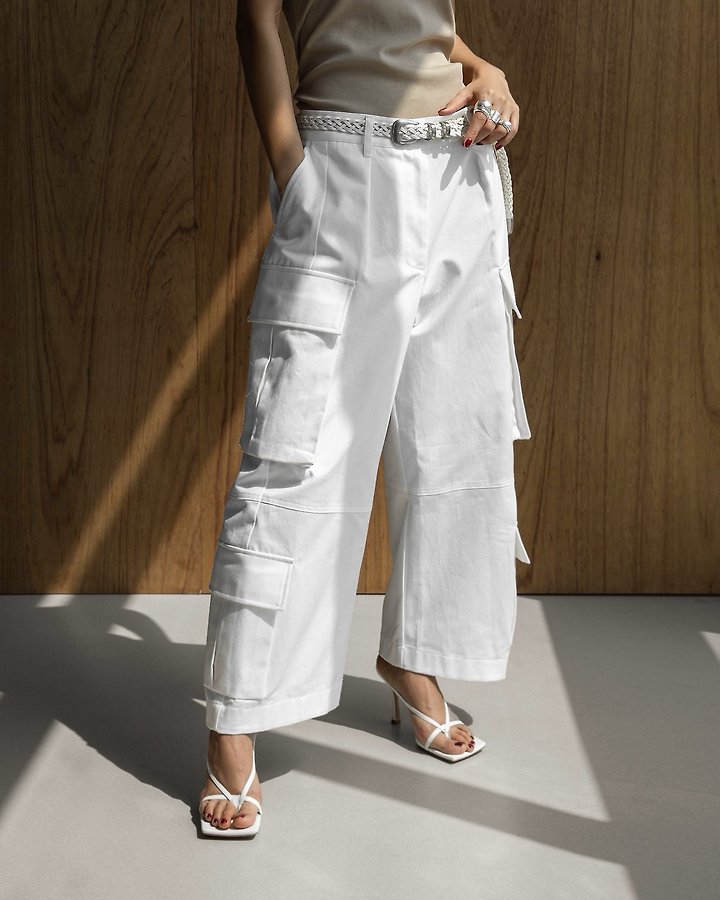 Paper Moon - Korean Women Fashion - #momslook - Structured Double Cargo Pants