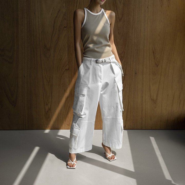 Paper Moon - Korean Women Fashion - #momslook - Structured Double Cargo Pants - 2