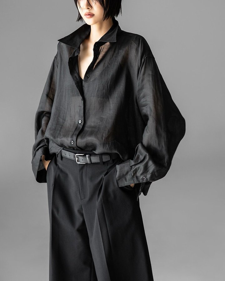 Paper Moon - Korean Women Fashion - #momslook - Vivid Oversized Linen Button-Down Shirt