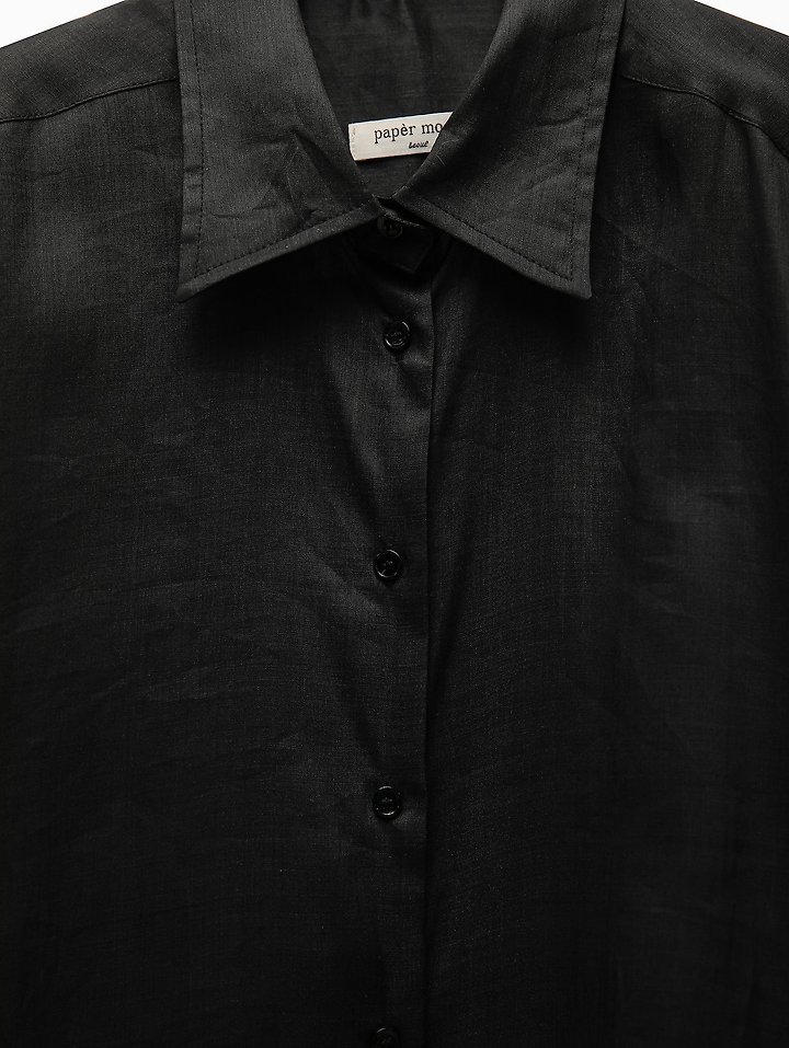 Paper Moon - Korean Women Fashion - #momslook - Vivid Oversized Linen Button-Down Shirt - 12