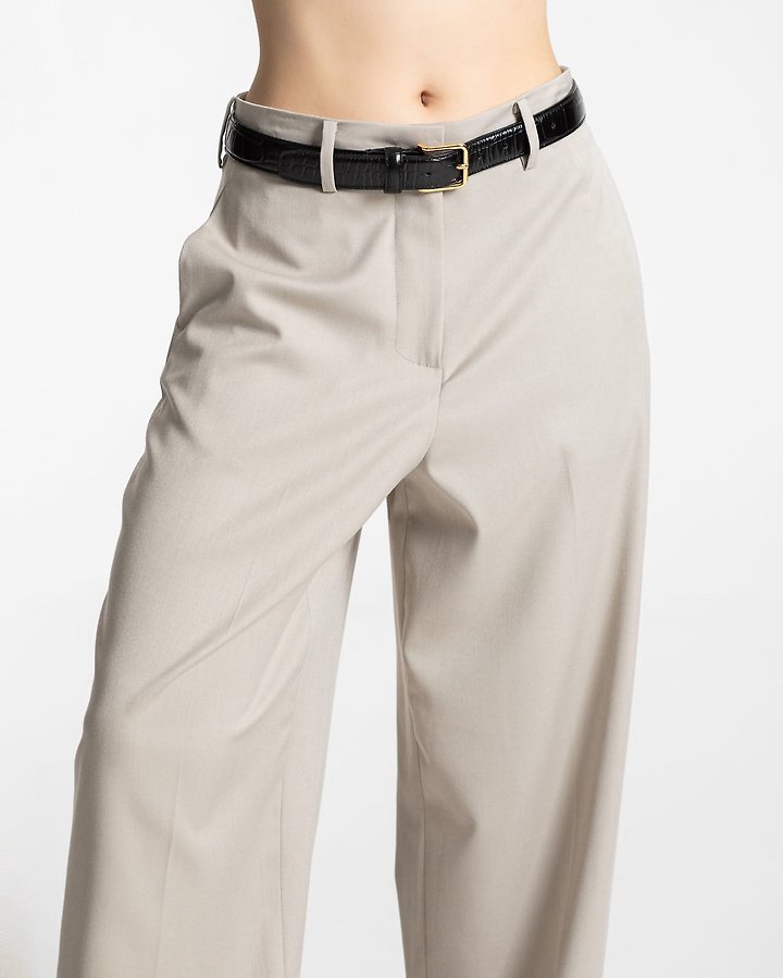 Paper Moon - Korean Women Fashion - #momslook - Wool Silk Low Trousers - 3