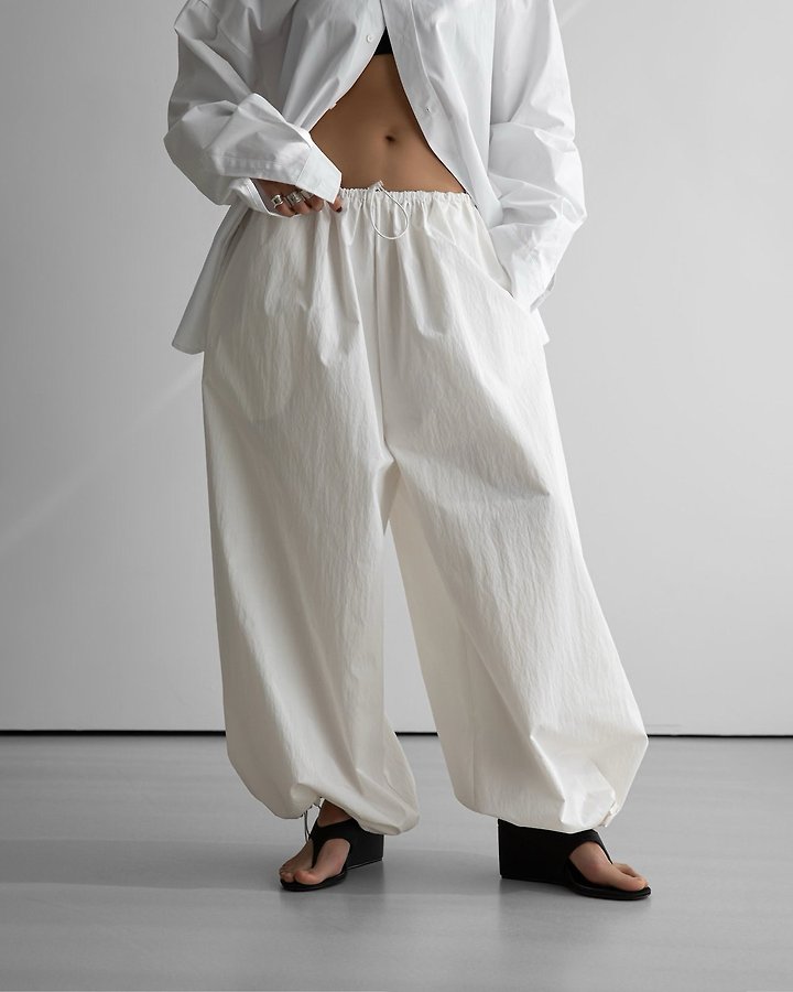 Paper Moon - Korean Women Fashion - #womensfashion - Cotton Balloon Wide Trousers - 4