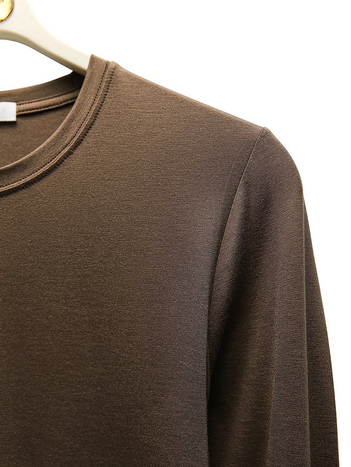 Paper Moon - Korean Women Fashion - #momslook - Classic Slim Fit Tencel Crew Neck Top - 8