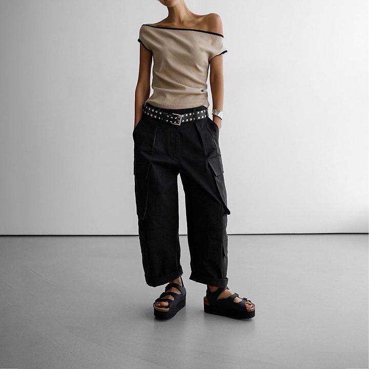 Paper Moon - Korean Women Fashion - #momslook - Structure Double Cargo Pants - 2