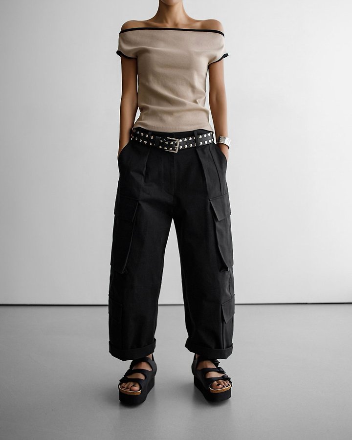 Paper Moon - Korean Women Fashion - #womensfashion - Structure Double Cargo Pants - 4