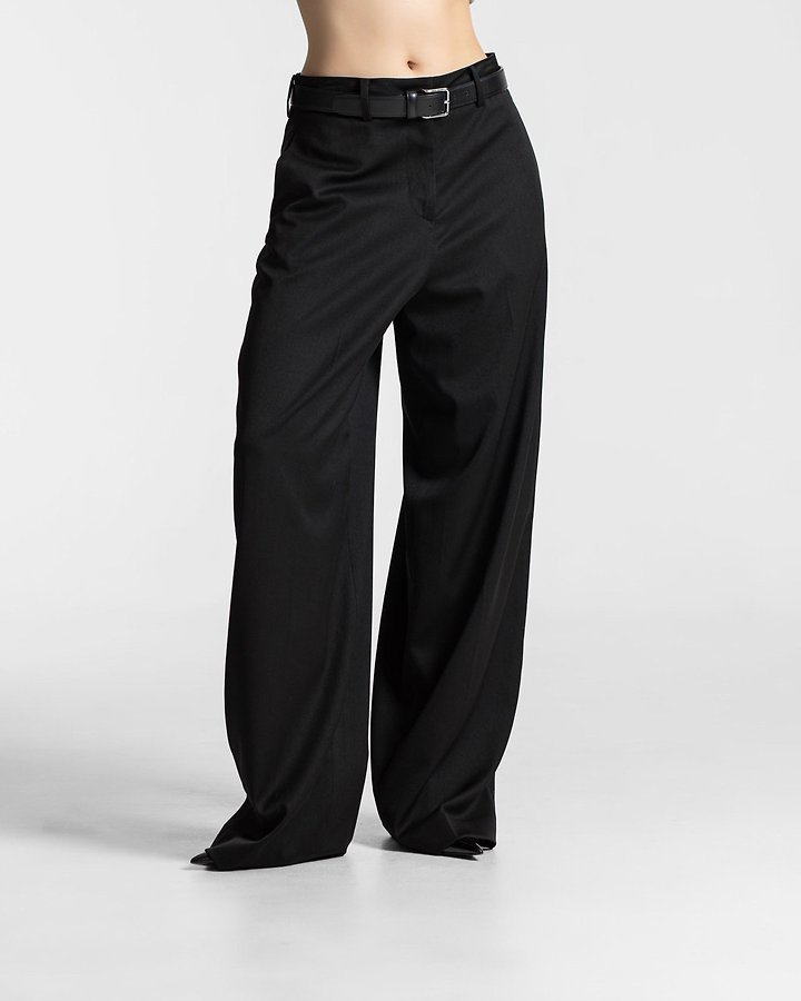 Paper Moon - Korean Women Fashion - #momslook - Wool Silk Low Trousers - 2
