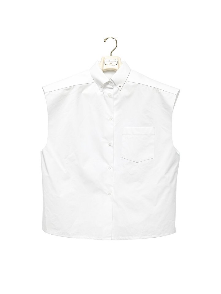 Paper Moon - Korean Women Fashion - #momslook - Oversized Square Sleeveless Shirt - 7