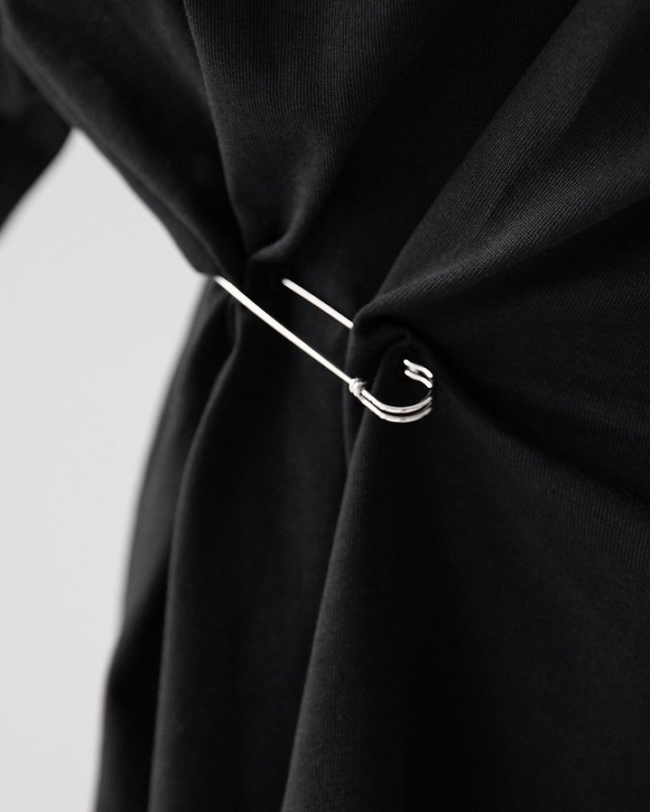 Paper Moon - Korean Women Fashion - #momslook - Pleated Pinch Pin Detail Oversized Shoulder Padded Tee - 3