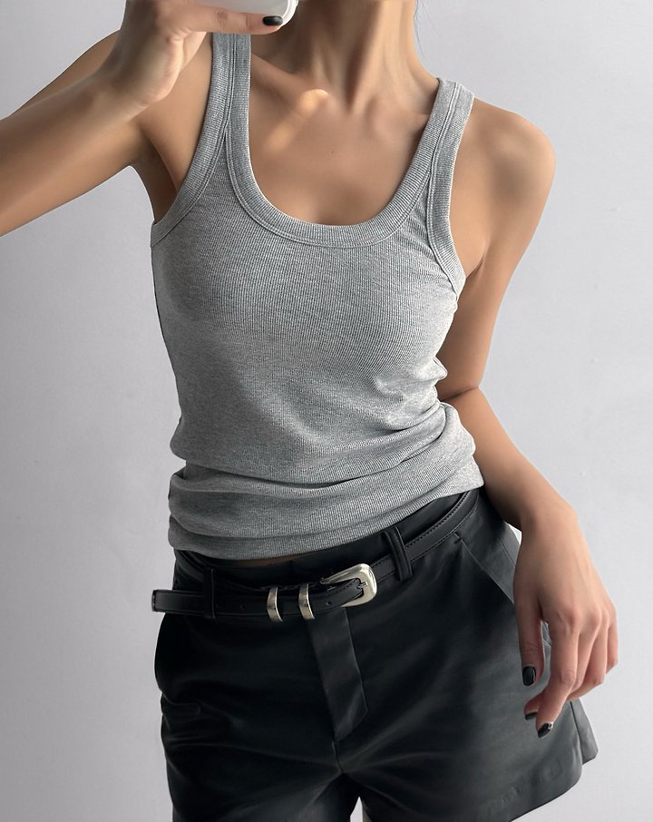 Paper Moon - Korean Women Fashion - #momslook - Sleeveless Rib Jersey Tank Top
