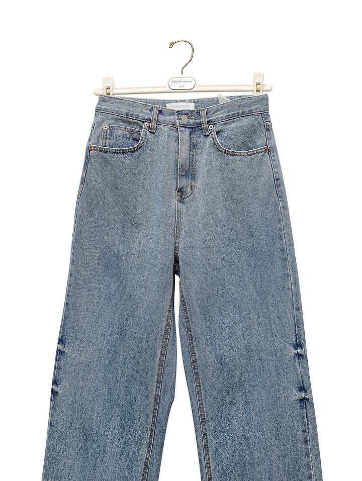 Paper Moon - Korean Women Fashion - #momslook - Classic Domingo Detail Straight Denim Pants - 11