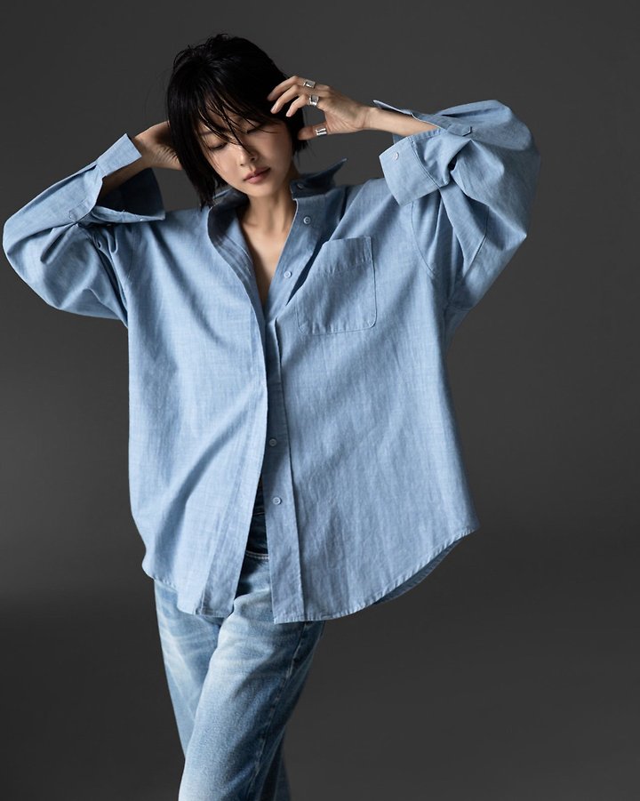 Paper Moon - Korean Women Fashion - #momslook - Soft Linen Oversized Button Down Shirt