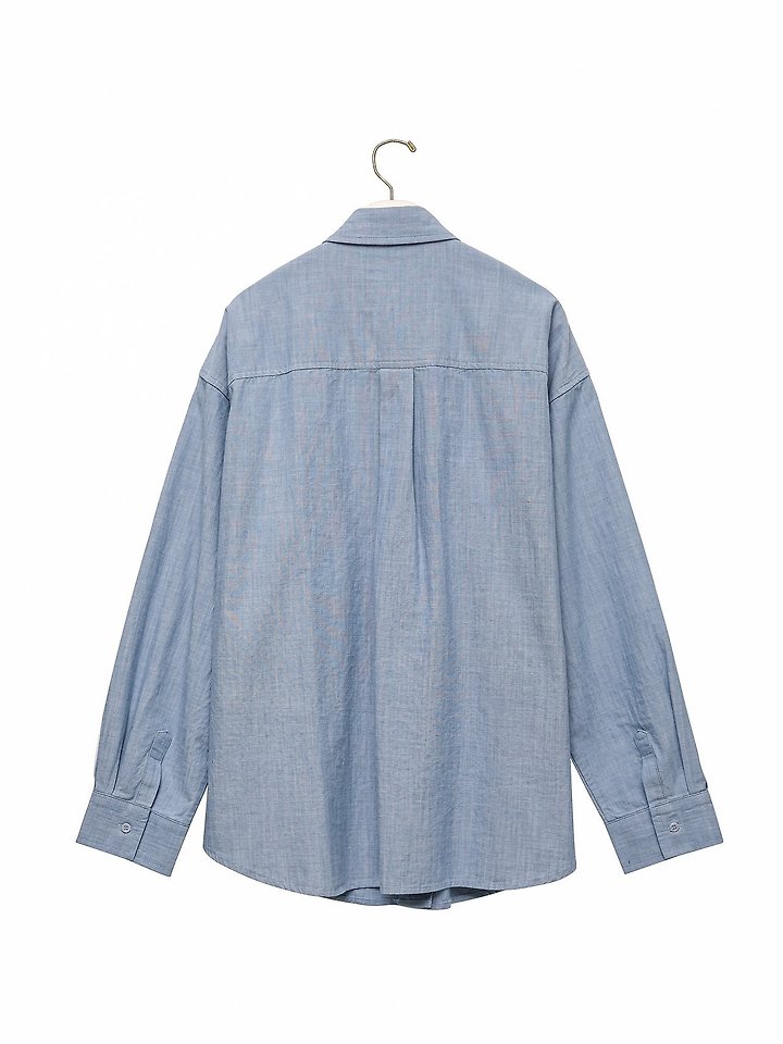 Paper Moon - Korean Women Fashion - #momslook - Soft Linen Oversized Button Down Shirt - 7
